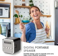 Міні-радіо Td V26, портативна колонка, MP3-плеєр, FM-радіо, USB, TF-карта, Акумулятор, Чорний — фото 7