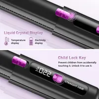 Беспроводный утюжок для волос 2 в 1, Cordless Hair Straightener 4500mAh, мини выпрямитель и плойка — фото 3