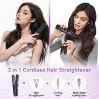 Бездротова праска для волосся 2 в 1, Cordless Hair Straightener 4500 mAh, мінівипрямляч і плойка — фото 2