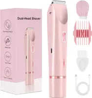 Электробритва LuniaShaver 2-в-1 для женщин (Розовая) IPX7, Wet&Dry, для лица, бикини, ног, перчатка — фото 3