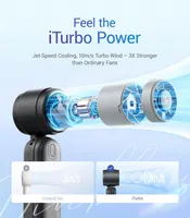 Портативный вентилятор Diveblues iTurbo, Складной, 4000мАч, 5 скоростей, LED-дисплей, 12ч — фото 4