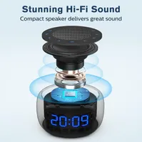 Будильник AONELAS BUFFBEE з Bluetooth-колонкою та FM-радіо, Hi-Fi звук, Повний димер, від мережі — фото 2
