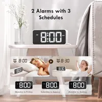Будильник CHEREEKI (S05-0754) цифровой, LED, 2 будильника, 10 мелодий, 3 расписания, USB-порт, от сети — фото 8