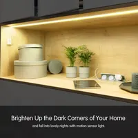 LED-лента 2м с датчиком движения (Теплый Белый), USB, аккумуляторная, ночник для шкафа, кухни — фото 6