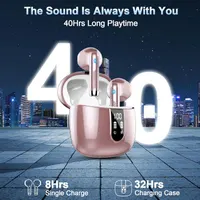 Наушники S05-0766 (Rosegold) беспроводные, Bluetooth 5.3, 40ч, ENC, IP7, Dual LED-дисплей, TWS — фото 7
