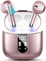 Навушники S05-0766 (Rosegold) бездротові, Bluetooth 5.3, 40г, ENC, IP7, Dual LED-дисплей, TWS