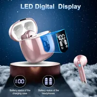 Навушники S05-0766 (Rosegold) бездротові, Bluetooth 5.3, 40г, ENC, IP7, Dual LED-дисплей, TWS — фото 2