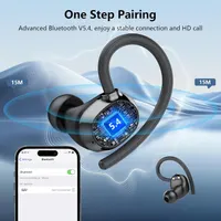 Наушники S05-0769 (Ярко-Розовые) Sport, Bluetooth 5.4, 128ч, 4-ENC, IP7, LED-дисплей, с заушинами — фото 7