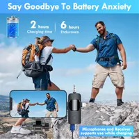 Микрофон S05-0771 (3-в-1) петличный, беспроводной, 2шт, для iPhone/Android/Камеры (Type-C, Lightning, 3.5mm) — фото 2