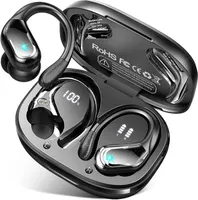 Наушники Rulefiss S05-0785 Sport (Черные), 75ч, Bluetooth 5.4, 4-ENC, IP7, LED-дисплей, с заушинами — фото 5