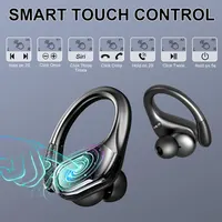 Навушники Rulefiss S05-0785 Sport (Чорні), 75г, Bluetooth 5.4, 4-ENC, IP7, LED-дисплей, з завушинами — фото 2