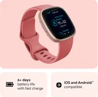 Смарт-годинник Fitbit Versa 4 (Pink Sand/Copper Rose) GPS, 24/7 Heart Rate, 40+ режимів, Sleep Tracking — фото 3