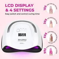LED-лампа NAILGIRLS 168Вт, УФ-лампа для ногтей, 4 таймера, Авто-сенсор, Сушка для гель-лака — фото 2