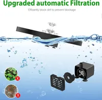 AISITIN Solar Fountain Pump 5W LED Solar Water Pump Floating Solar Powered Fountain Kit with 6 Nozzles Built-in battery — фото 2