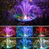 Фонтан AISITIN (5Вт) на солнечной батарее, плавающий, с LED-подсветкой, аккумулятором, 6 насадок — фото 7