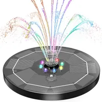 Фонтан AISITIN (5Вт) на сонячній батареї, плаваючий, з LED-підсвіткою, акумулятором, 6 насадок — фото 5