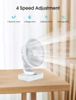 Настільний вентилятор Jonyetech (4000мАг) з авто-поворотом, USB, LED-дисплей, Тихий — фото 5