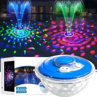 Плавающий фонтан для бассейна с LED-подсветкой, Аккумуляторный, Водопад с якорем (Для бассейнов)