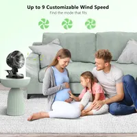 Настільний USB-вентилятор OUILA (3 швидкості), тихий, обертання 360°, портативний, Чорний — фото 7