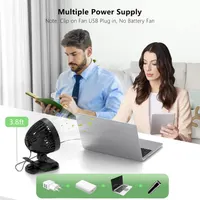 Настольный USB-вентилятор OUILA (3 скорости), тихий, вращение 360°, портативный, Черный — фото 2