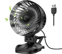Настольный USB-вентилятор OUILA (3 скорости), тихий, вращение 360°, портативный, Черный — фото 3