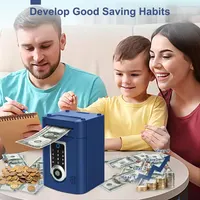 Piggy Bank for Kids, Electronic Password Safe with Touchscreen & Fingerprint, ATM Money Box for Kids, Toys Gifts for 3-12 Year Old Boys, Navy Blue — фото 3