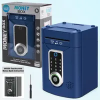 Piggy Bank for Kids, Electronic Password Safe with Touchscreen & Fingerprint, ATM Money Box for Kids, Toys Gifts for 3-12 Year Old Boys, Navy Blue — фото 4