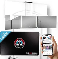 Дзеркало 3-стороннє The 360 Mirror для стрижки, з LED-підсвіткою, підвісне, для барберів — фото 3