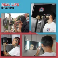 Дзеркало 3-стороннє The 360 Mirror для стрижки, з LED-підсвіткою, підвісне, для барберів — фото 7