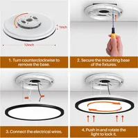 Потолочный LED-светильник AmazeFan (30см / 24Вт) с пультом, Диммируемый, Ночник, Теплый Белый — фото 4