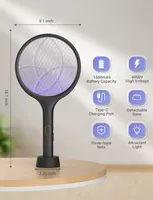 Електрична мухобійка-лампа YISSVIC 4000V (2-в-1), USB, UV-пастка, складана ручка