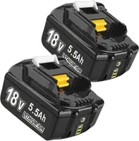 2 X 18V 5.5Ah Lithium Battery for BL1860B Batteries BL1860B BL1850B BL1840 BL1840B BL1830B BL1830 BL1820 BL1815 BL1835 BL1845 LXT-400 — фото 2
