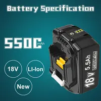 Акумулятор 18В 5.5Аг для Makita LXT BL1860B (2 шт) з індикатором заряду, заміна BL1850B/BL1840 — фото 6
