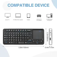 Міні-клавіатура Rii K06 Bluetooth + 2.4G, Тачпад, ІЧ-навчання, Підсвітка, для Smart TV/PC — фото 2
