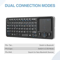 Мини-клавиатура Rii K06 Bluetooth + 2.4G, Тачпад, ИК-обучение, Подсветка, для Smart TV/PC — фото 4