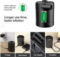 Електричний насос 5200mAh (USB-C), портативний, для матраців, басейнів, з 3 насадками — фото 5
