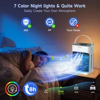 Портативный кондиционер (1100мл) 3 скорости, LED-подсветка, Таймер, Охладитель воздуха USB — фото 3