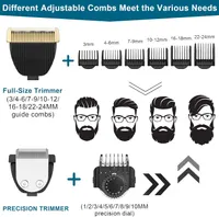 Hatteker Professional Hair Trimmer Men's Beard Trimmer Hair Trimmer Long Hair Trimmer Precision Trimmer Waterproof 3 in 1
