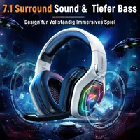 Игровая гарнитура Ozeino (2.4ГГц / Bluetooth), Беспроводные наушники для PC/PS5/PS4, с микрофоном — фото 5