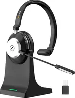 Бездротова гарнітура з мікрофоном (AI Noise Cancelling), USB-Dongle + Bluetooth, для Call-центру