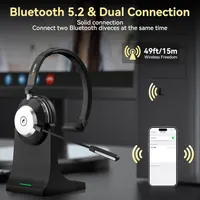 Бездротова гарнітура з мікрофоном (AI Noise Cancelling), USB-Dongle + Bluetooth, для Call-центру — фото 3