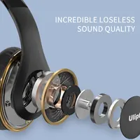Наушники Uliptz (65 часов, 6 EQ режимов), Bluetooth 5.3, Складные, HiFi, Черные