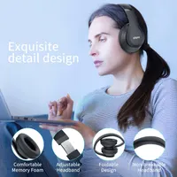 Наушники Uliptz (65 часов, 6 EQ режимов), Bluetooth 5.3, Складные, HiFi, Черные — фото 7