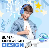 Детские наушники JoySpark (Синие) Bluetooth 5.3, Ограничение громкости, 60ч, Микрофон — фото 7