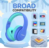 Дитячі навушники JoySpark (Сині) Bluetooth 5.3, Обмеження гучності, 60г, Мікрофон — фото 3