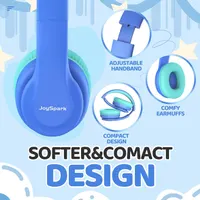 Дитячі навушники JoySpark (Сині) Bluetooth 5.3, Обмеження гучності, 60г, Мікрофон — фото 6