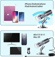 4K 3840x2160P WiFi Digital Microscope for iPhone/Android Cellphones and Windows Mac PC, Wireless Handheld Microscope with Stand for Adults and Kids — фото 2