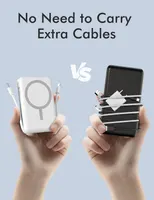 Магнітний Power Bank 10000mAh з кабелем (MagSafe Compatible), PD 20W, Дисплей, Чорний — фото 3