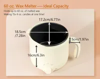 Wax Melter for Candle Making Non-stick and Keep Warm 1.8L Large Electric Wax Melting Pot with Pouring Spout - Wicks, Wick Stickers, Centering Device, Spoon, Candle Making Supplies — фото 3