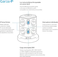 Сетевой фильтр-башня (Tower) 11-в-1: 8 розеток + USB-C PD 20W + Ночник — фото 3